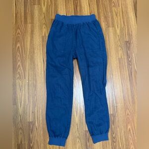 Faherty Arlie Day Jogger Linen Blend Blue Pant Size Small.
